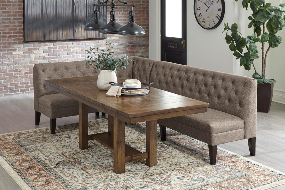 Signature Design by Ashley Extendable Dining Table, Grayish Brown, Seats 8