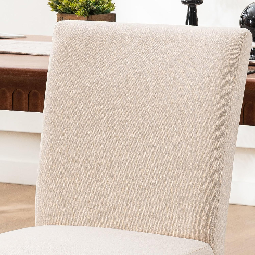 Rowill Modern Upholstered Dining Chairs Set of 2, Linen Fabric Side Dining Ro...