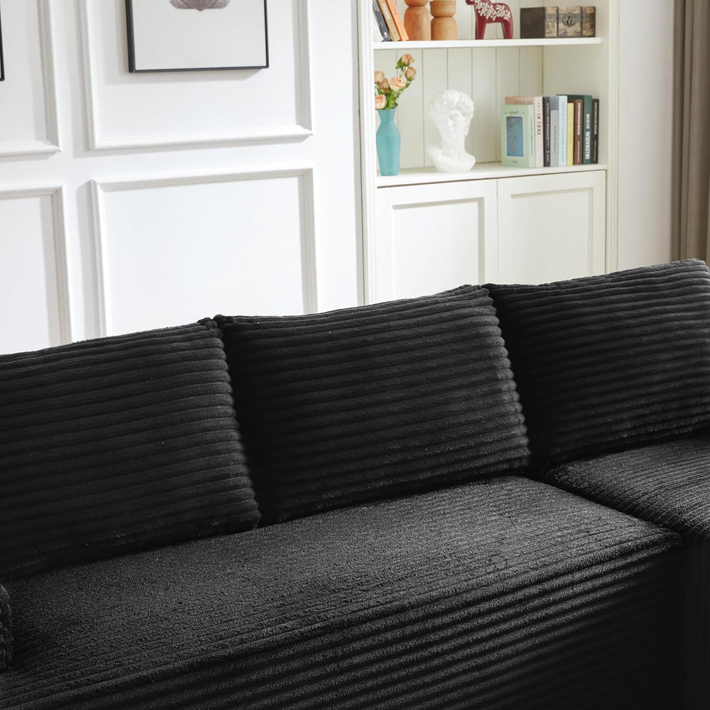 96" Sectional Sofa Cloud Couch with Deep Seat, Modern L-Shape Compressed...
