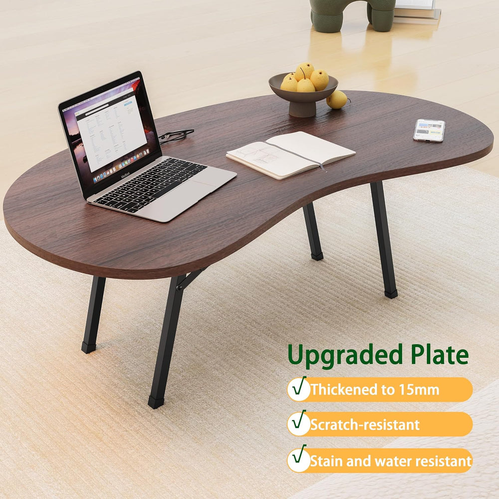 Folding Coffee Tables,Mid Century Modern Coffee Table Easy Assembly,Walnut