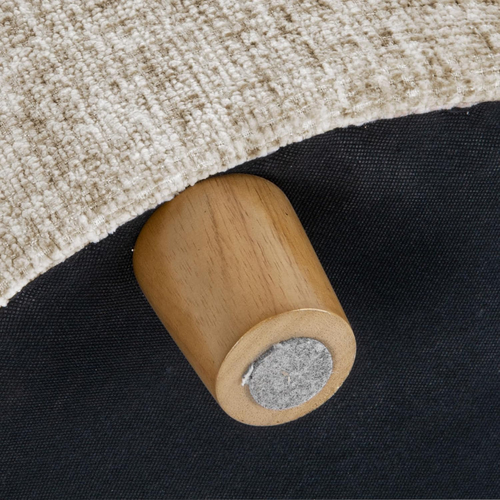 HomePop 19" Round Storage Ottoman - Cream Textural Woven