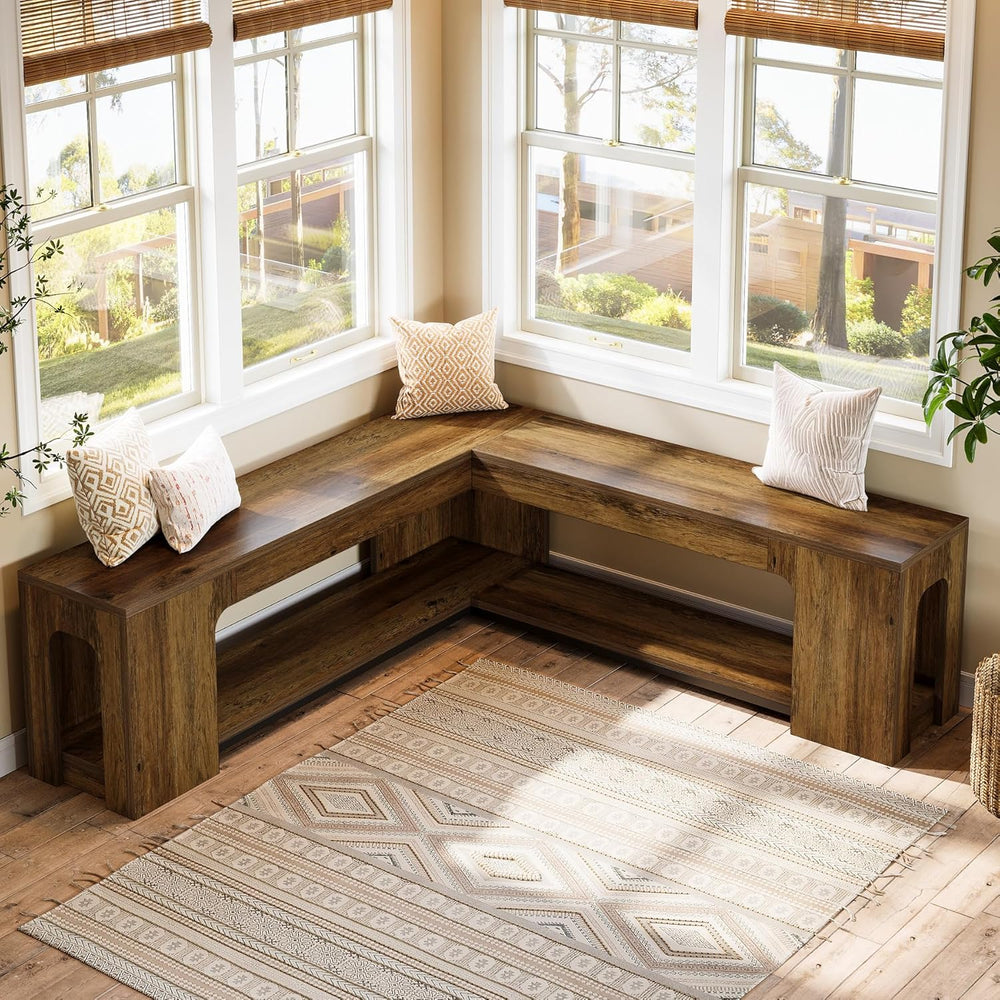 Tribesigns L Shaped Corner Bench, 47.24" Farmhouse Breakfast Nook Bench ...