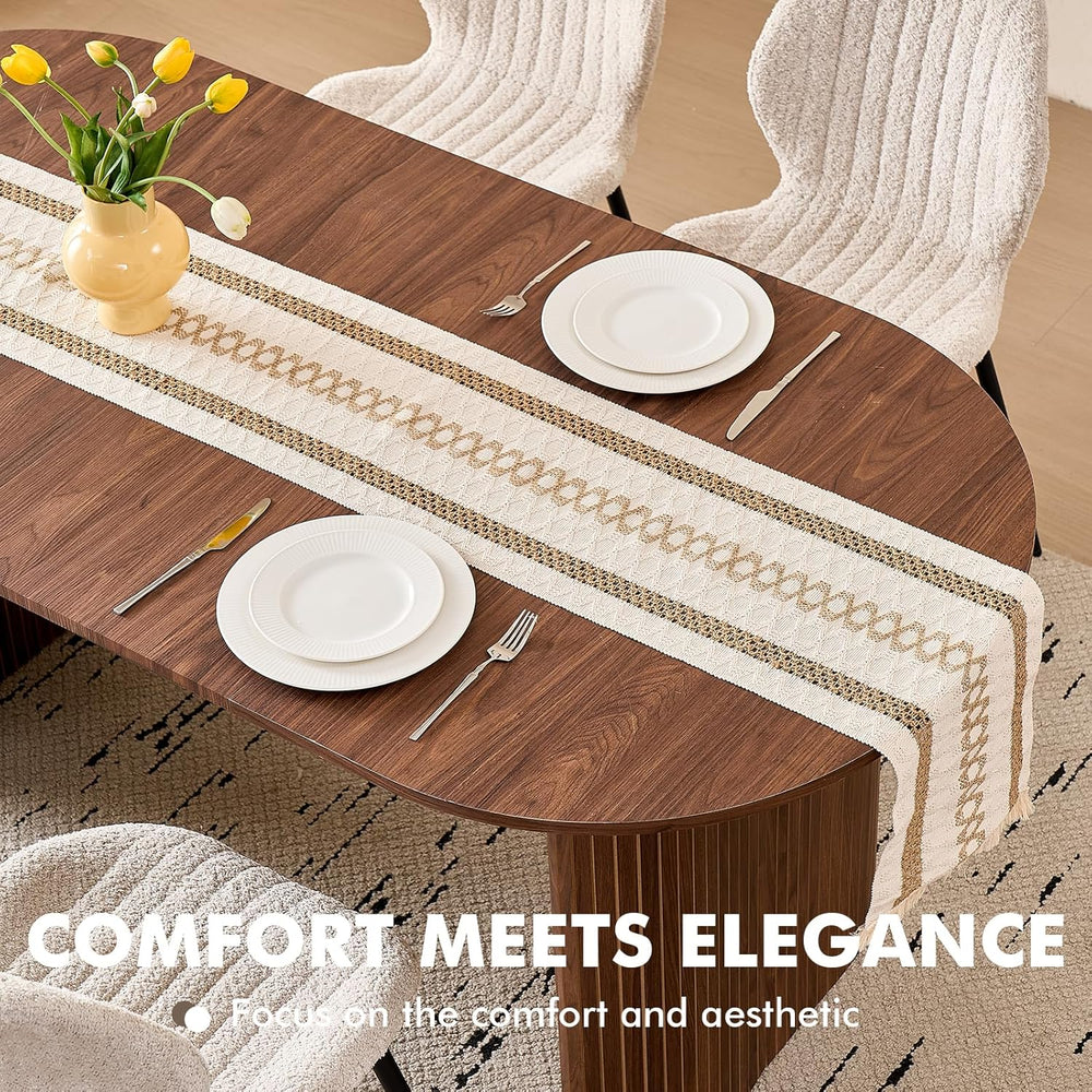 70.8" Oval Table for 4 6 Person, Modern Farmhouse Kitchen Dinner Table f...