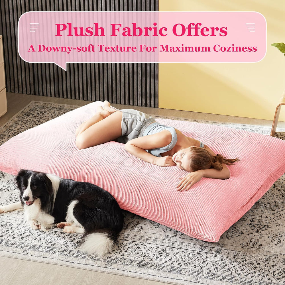 3 in 1 Big Bean Bag Chair for Adults, Large Giant BeanBag Chairs, Convertible...