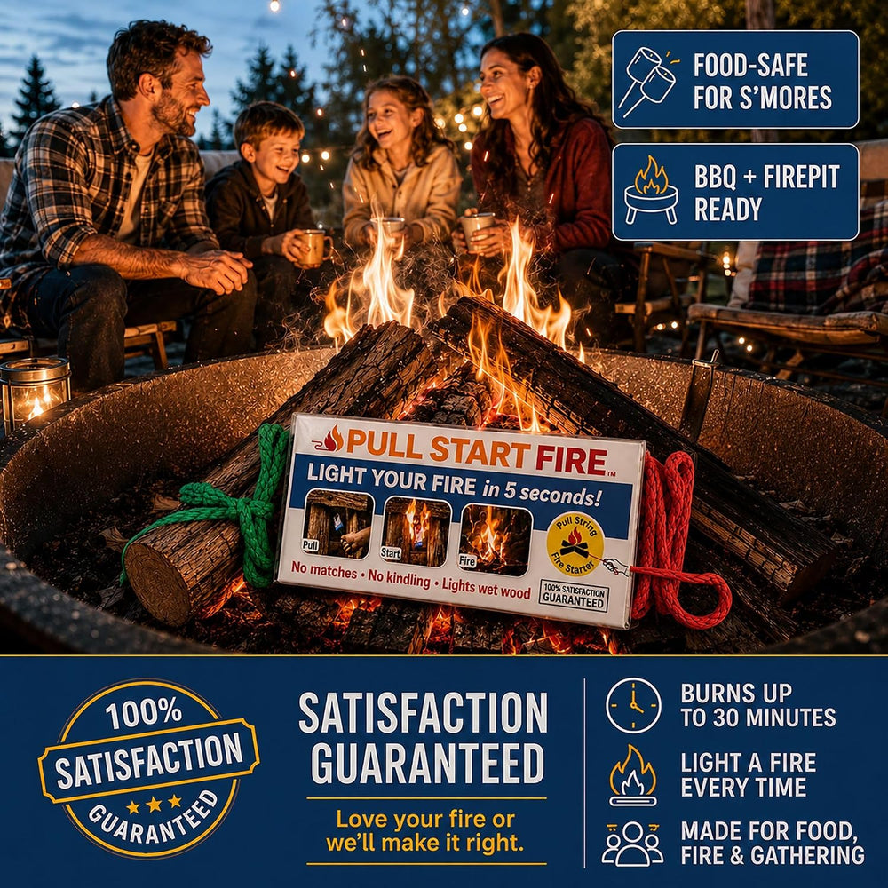 Starter, Pull String, No Matches, Lights Wet Wood, 12 Count