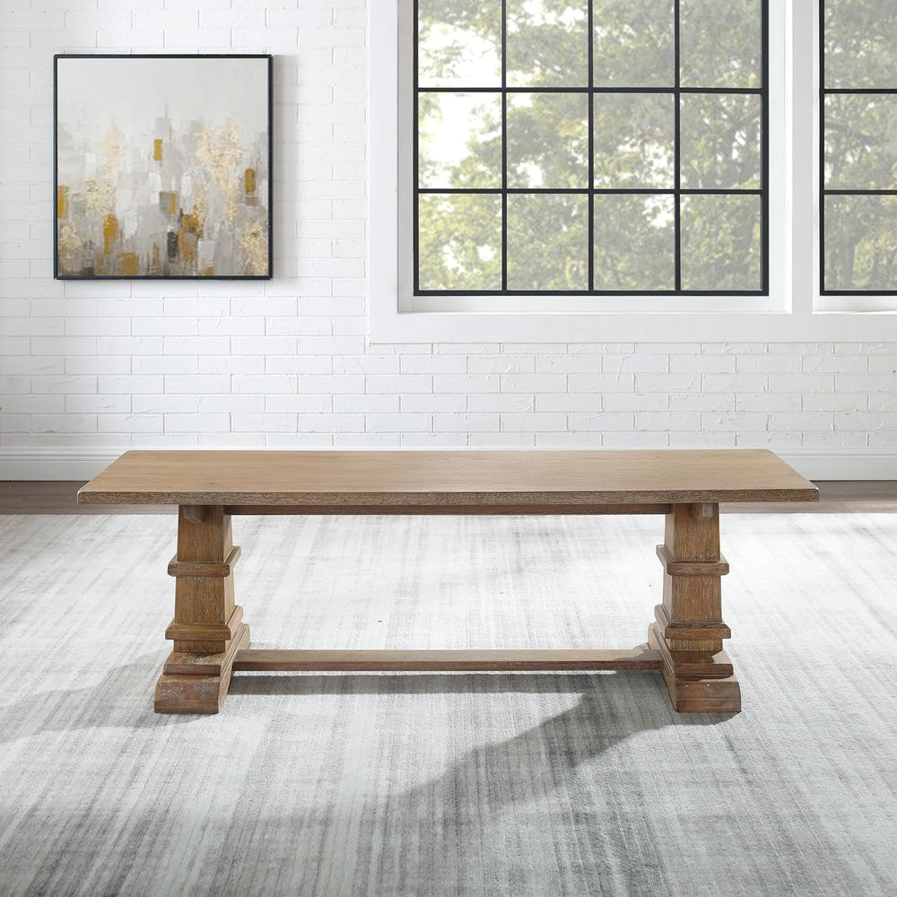 Crosley Furniture Joanna Wood Dining Bench for Entryway or Mudroom, Rustic Brown