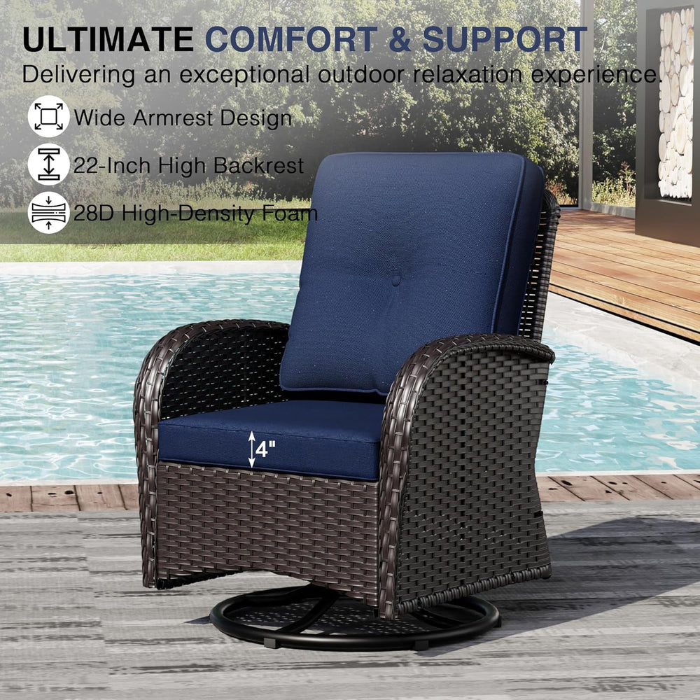 Joyside Wicker Patio Furniture Set, 6 Piece Outdoor Furniture Set with Thicke...