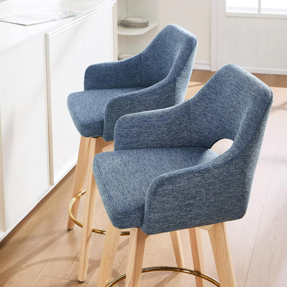 Zesthouse Swivel Counter Stools Set of 4, Wooden Counter Height Bar Stools | ...