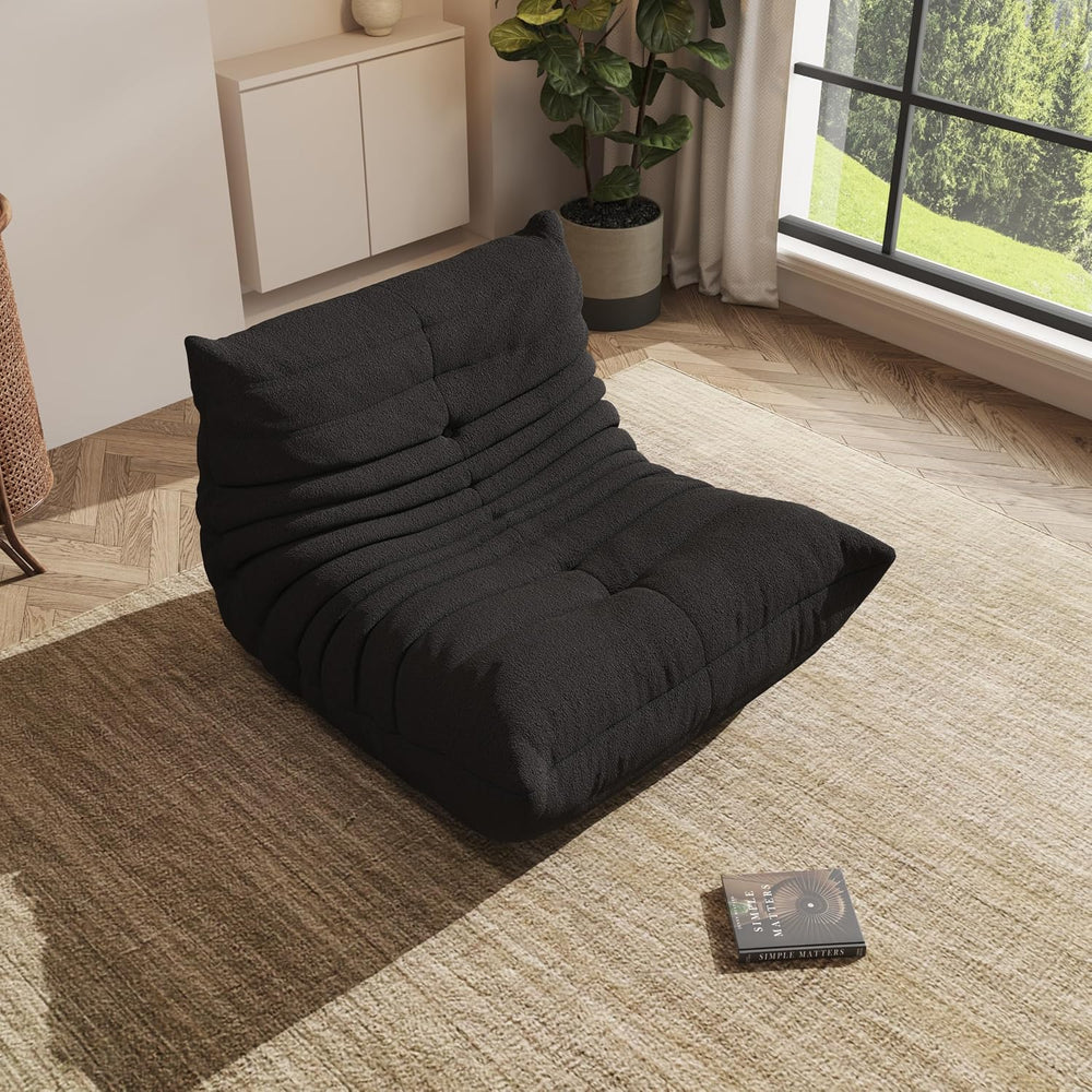 Giant Bean Bag Chair for Adults,Comfy Lazy Fireside Accent Chair with Memory ...
