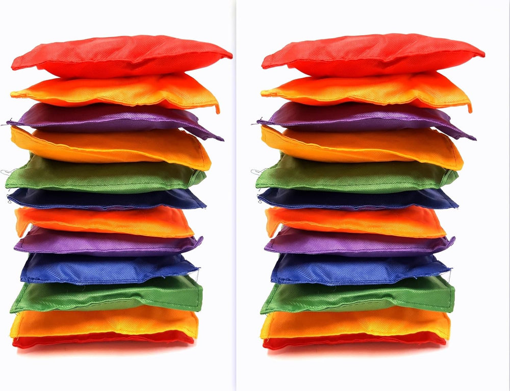Multicolored Bean Bags, Strong Nylon Bean Bags, 5" Inch (Multicolored, 2...