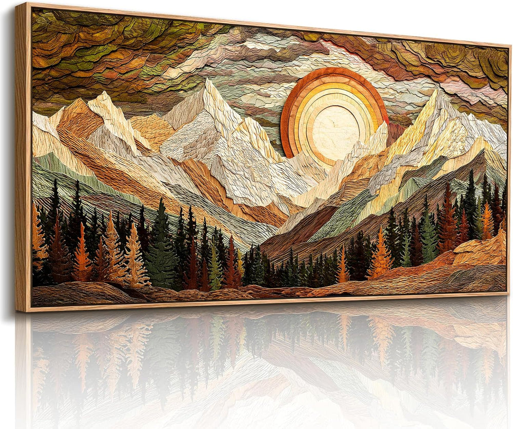 imjiayu Abstract Mountain Wall Art Boho Large Framed Wall Decor 20"x40&q...