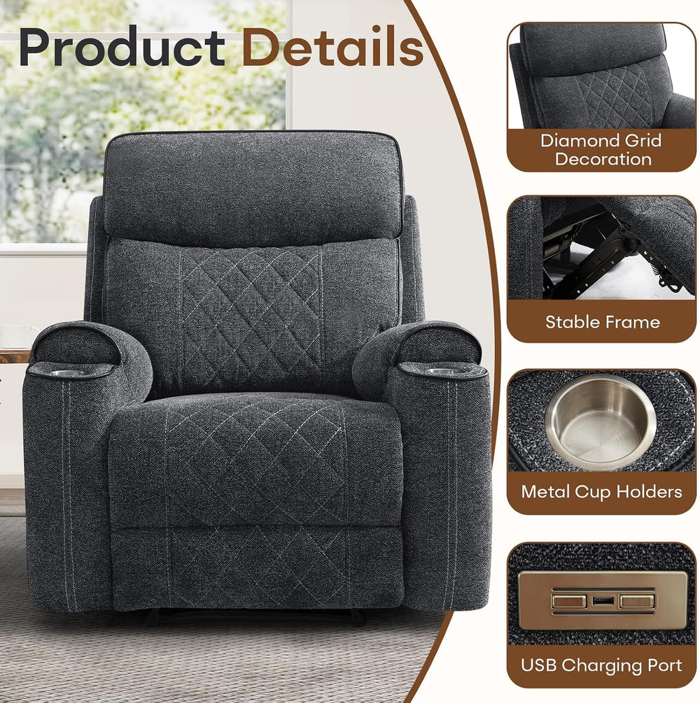 HAOMARKETS 2-Piece Power Recliner Sofa Set with Charging Port, Include 2-Seat...