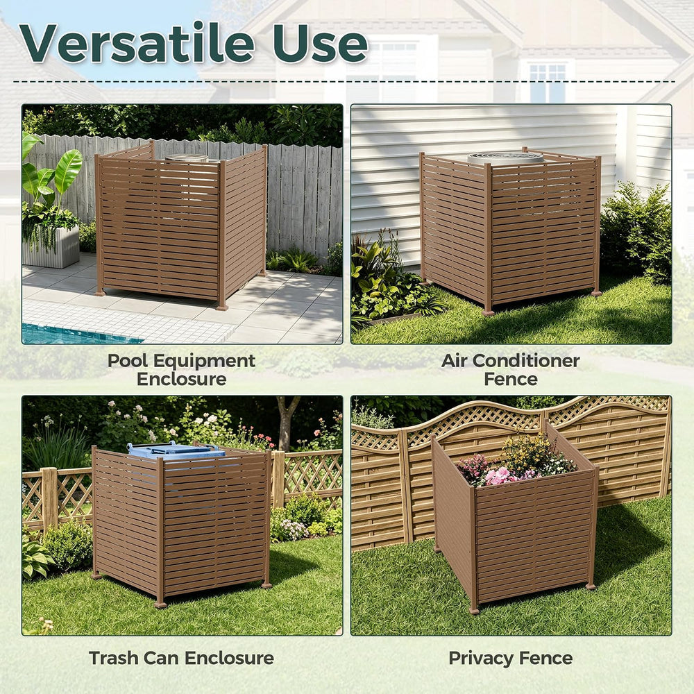 3 Panels Outdoor Air Conditioner Fence, 48" W X 51" H No-Dig Outdoo...