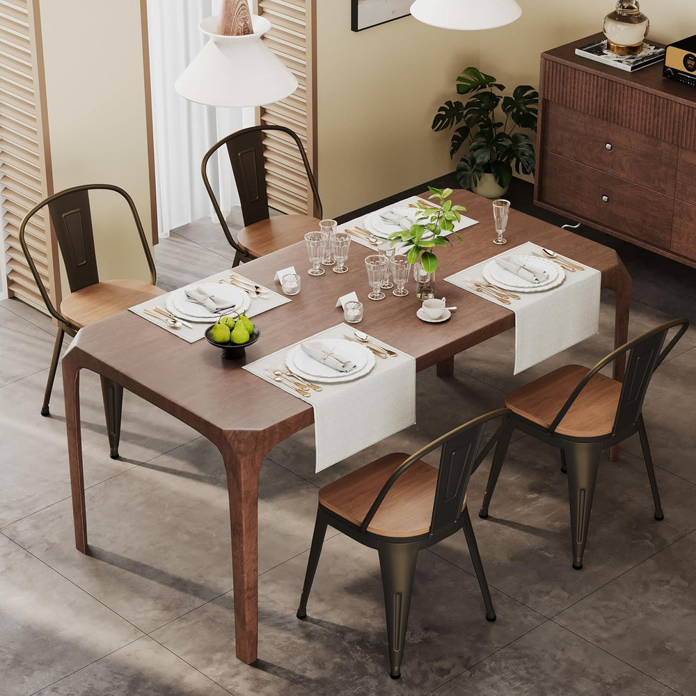 18 Inch Metal Dining Chairs,Arlunar Farmhouse Chairs Set of 4 Black Dining Ro...