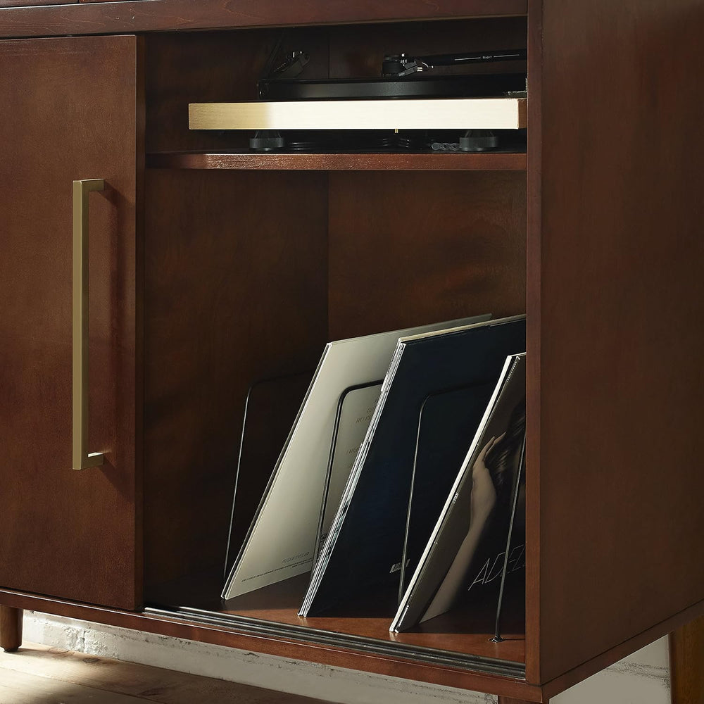 Crosley Furniture Everett Record Player Stand, Vinyl Storage