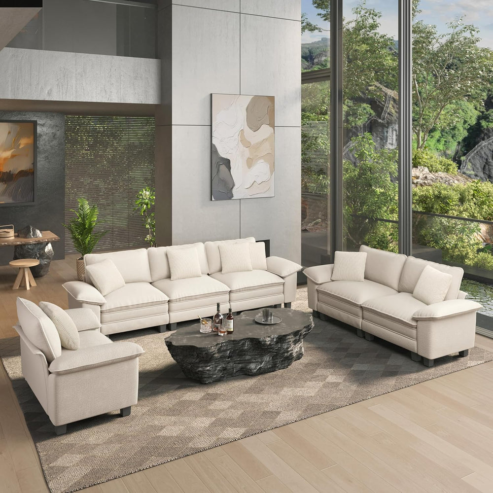 HERA'S HOUSE 3 Pieces Modular Sectional Couch Set with Armchair Loveseat ...