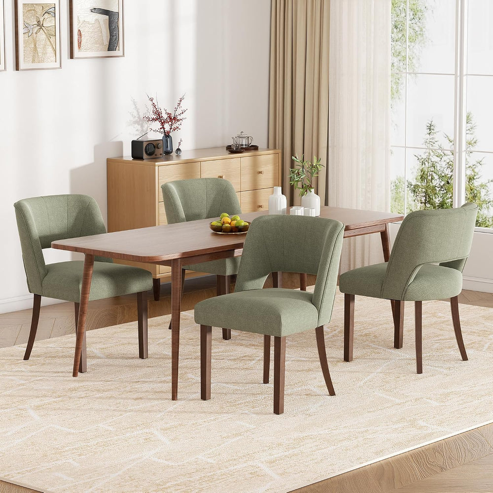 Dining Chairs Set of 6,Modern Dining Room Chairs with Thick Cushions,Linen Up...