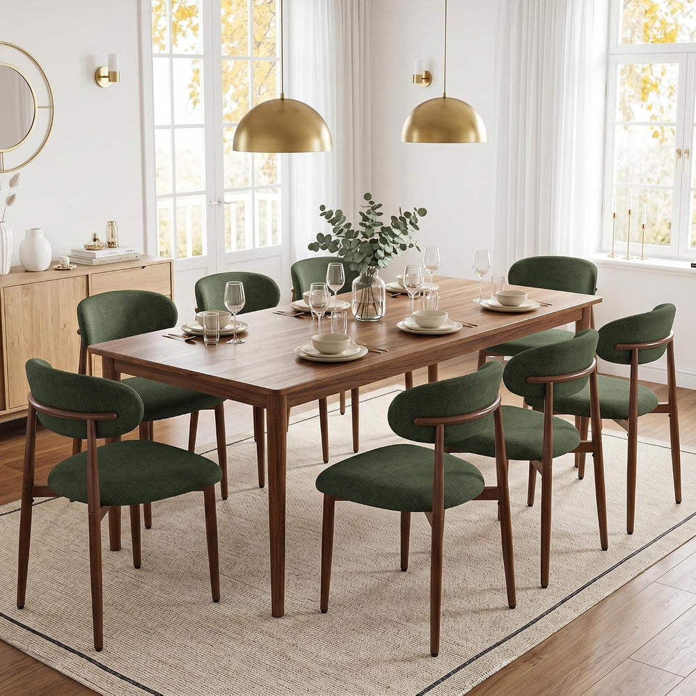 UVV Dining Chairs Set of 8, Metal Kitchen Chairs with Modern Fabric Upholster...