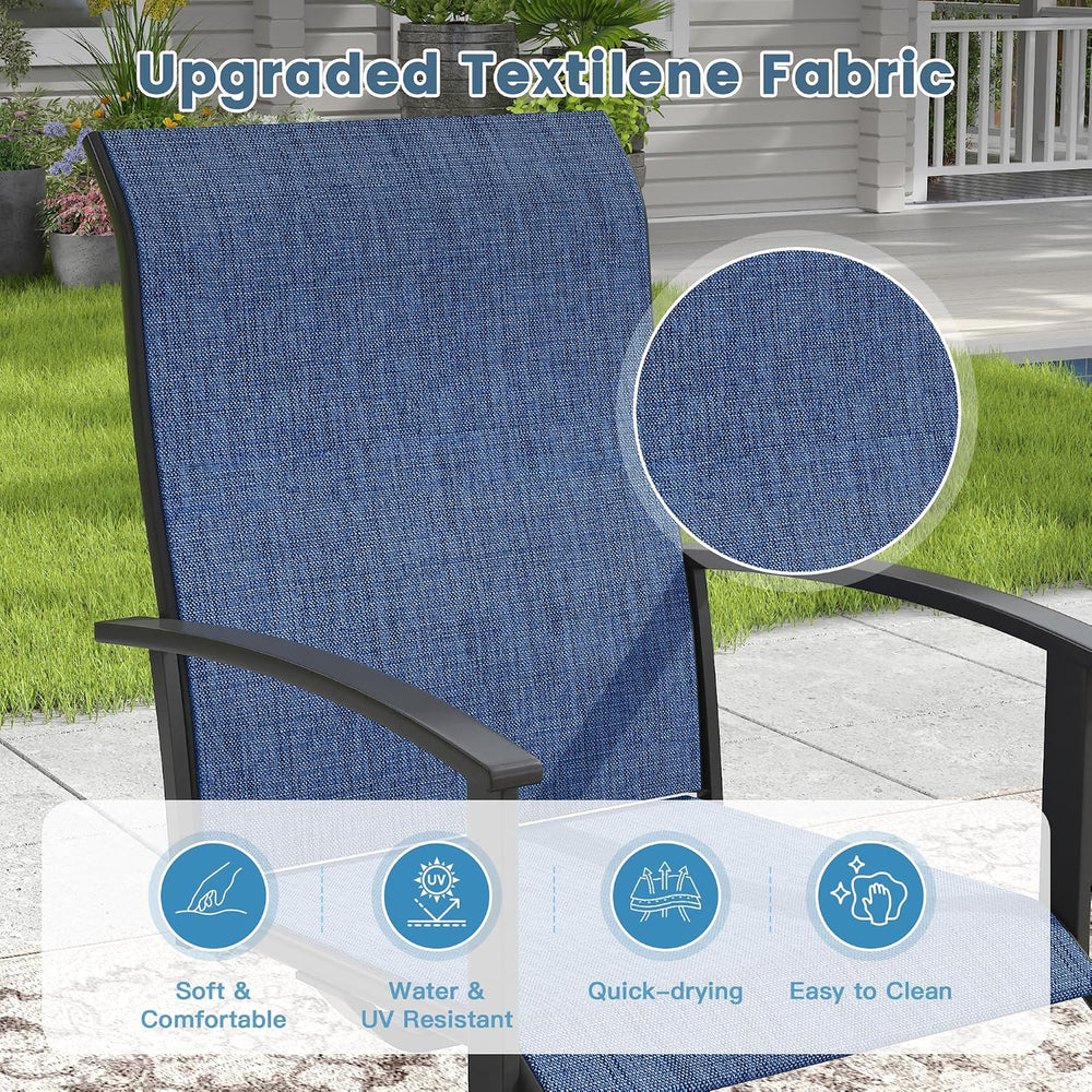 DIFY Outdoor Dining Set for 6, 59.2" Rectangle Table & Swivel Chairs
