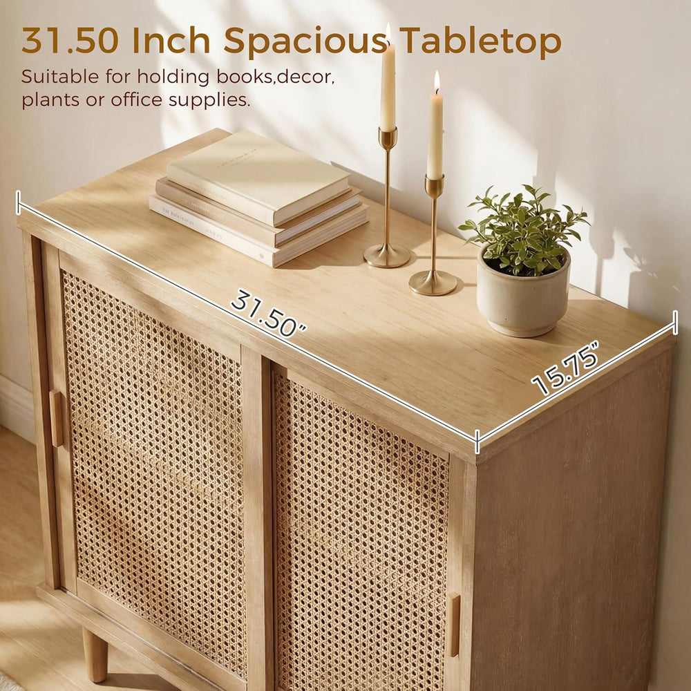 Fat Ant Sideboard Buffet Storage Cabinet, Rattan Credenza Buffet Table, Boho ...