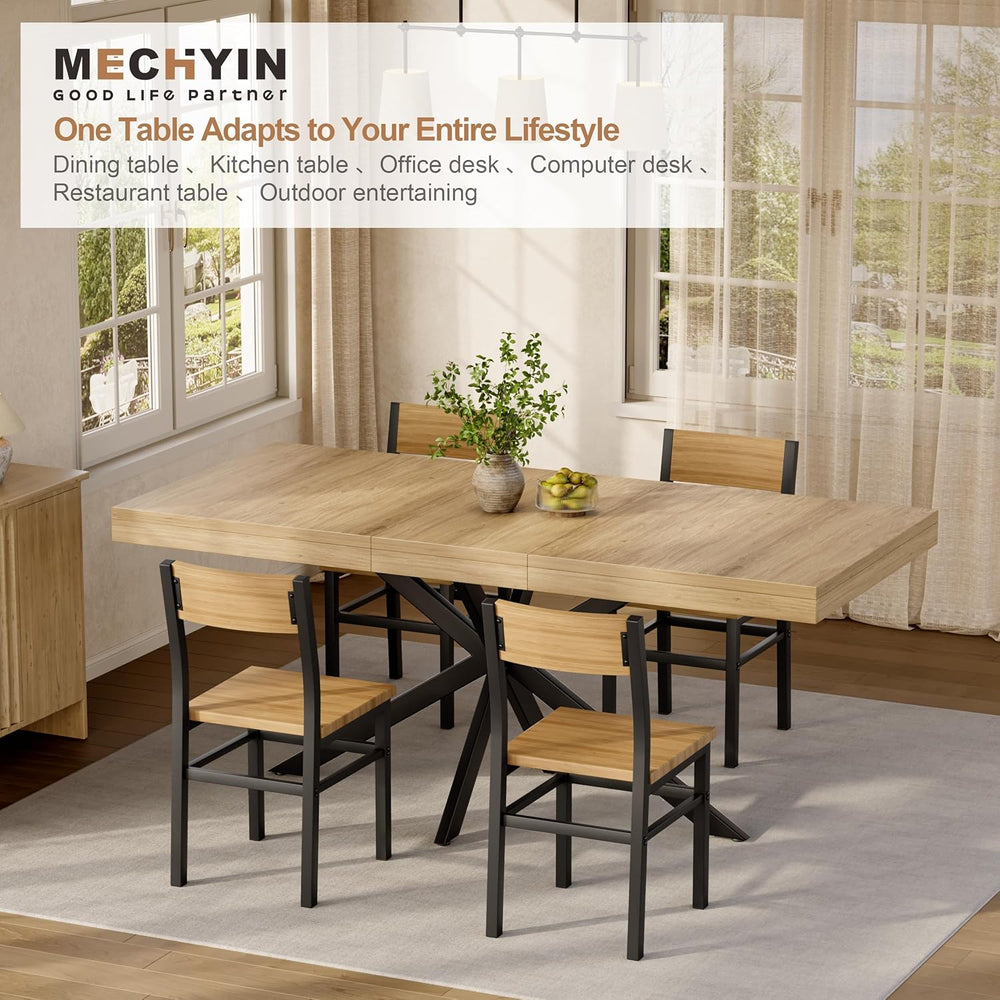 Extendable Dining Room Table for 4 6 8, 55"-70.9" Large Rectangle K...