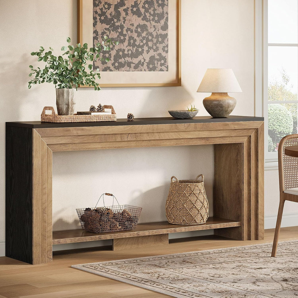 Tribesigns 70.9 Inch Narrow Console Table, Farmhouse 2-Tier Wooden Sofa Table...