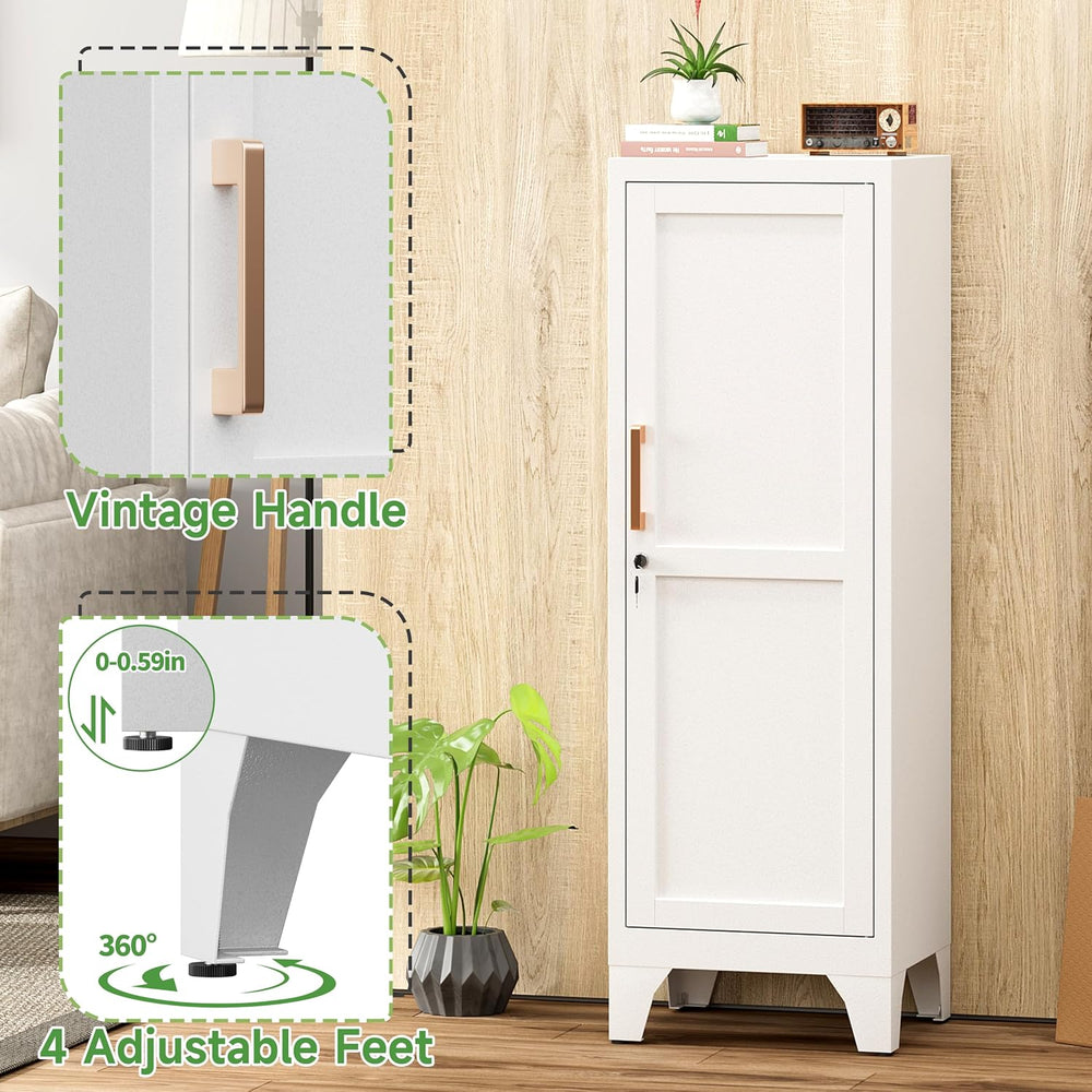 46" Tall Metal Pantry Cabinet, Kitchen Pantry Storage Cabinets with 1 Do...