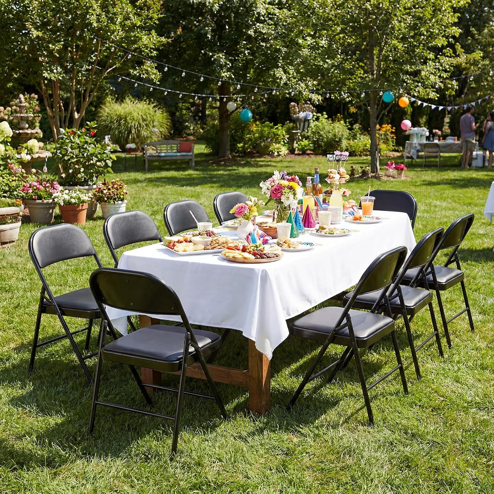 OLIXIS Padded Folding Chairs Set of 4, Portable Foldable Patio Dining Chairs,...