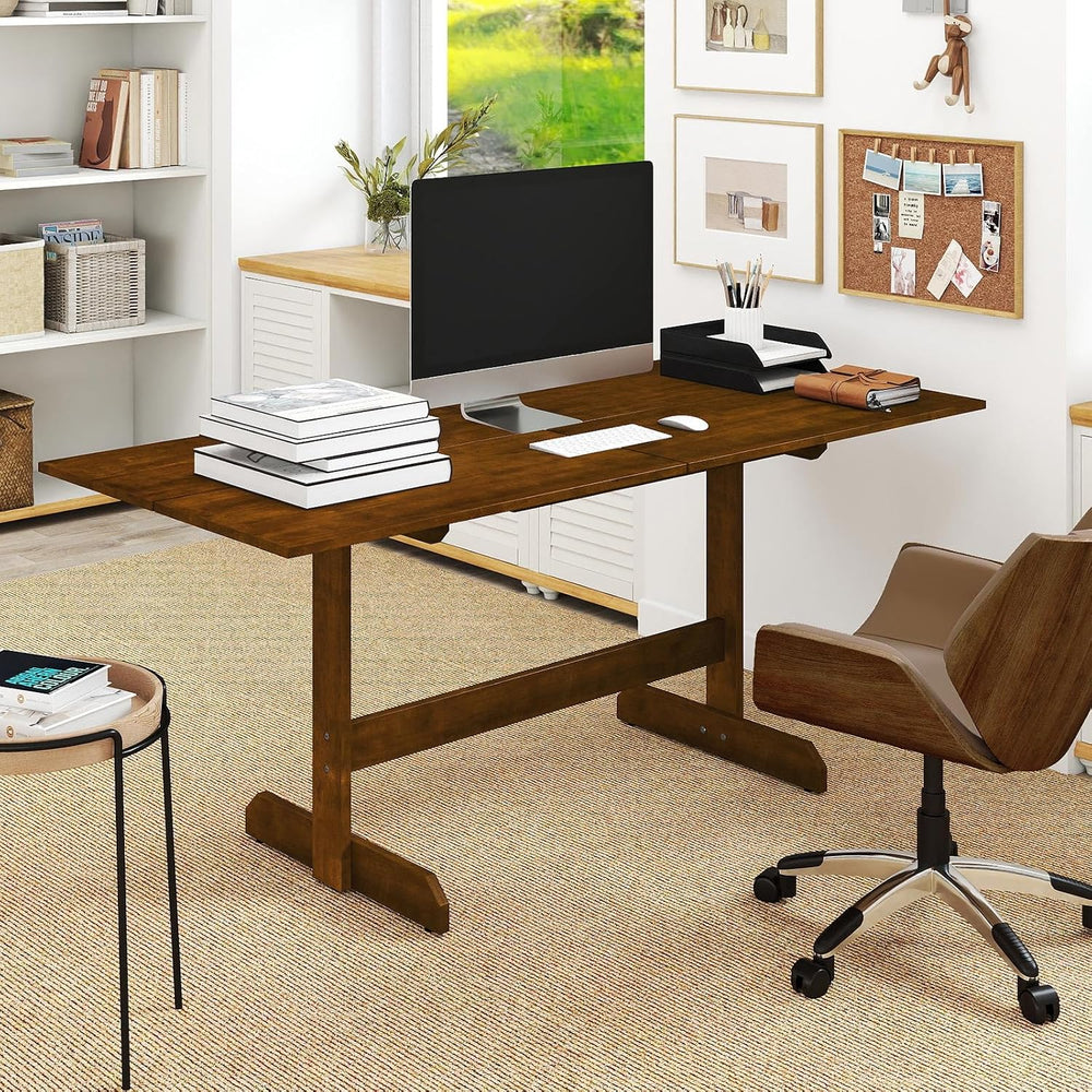 Giantex 71" Dining Table for 6-8, Large Kitchen Table with H-shaped Rubb...