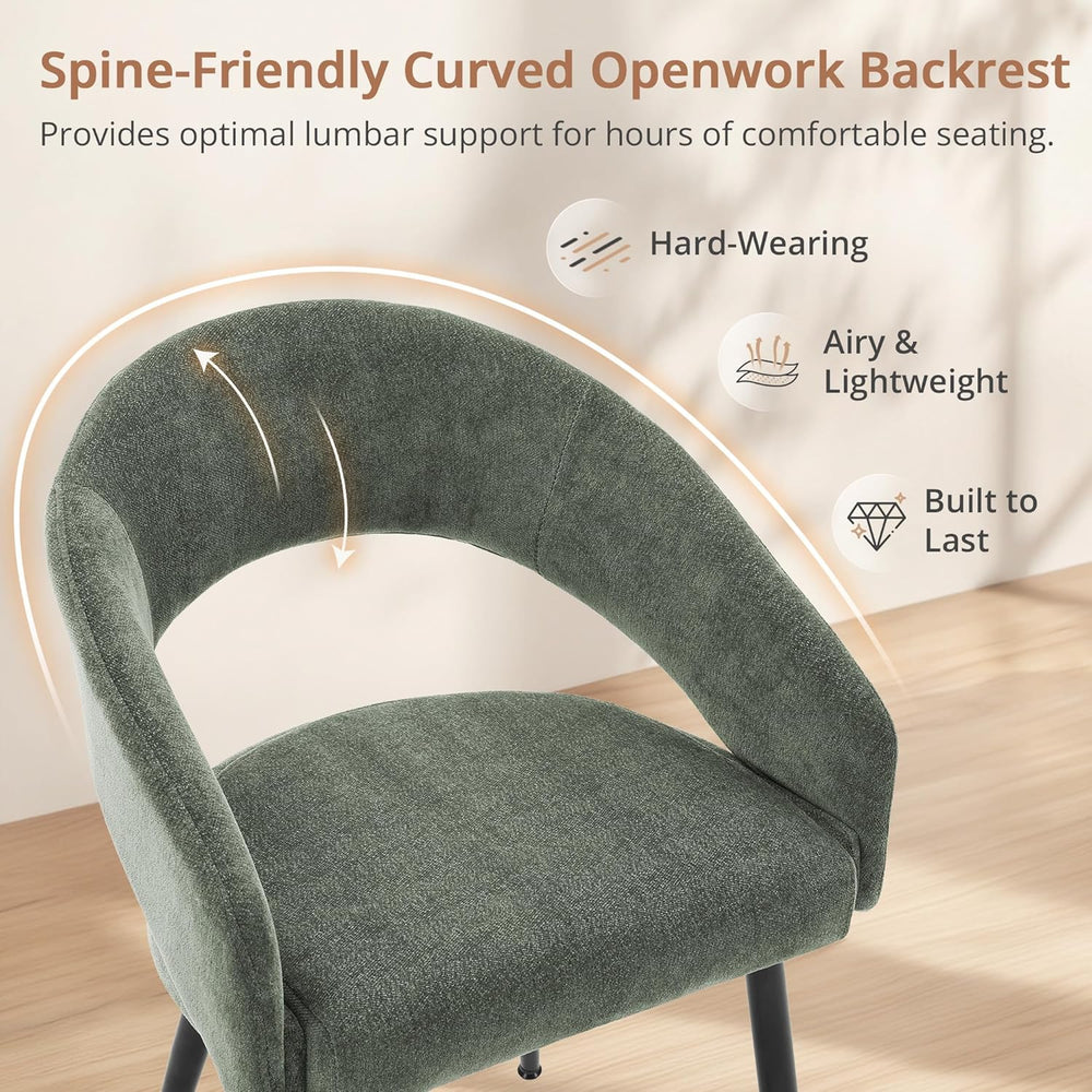 LUE BONA Modern Dining Chairs Set of 4, Upholstered Armrest Side Chairs for K...