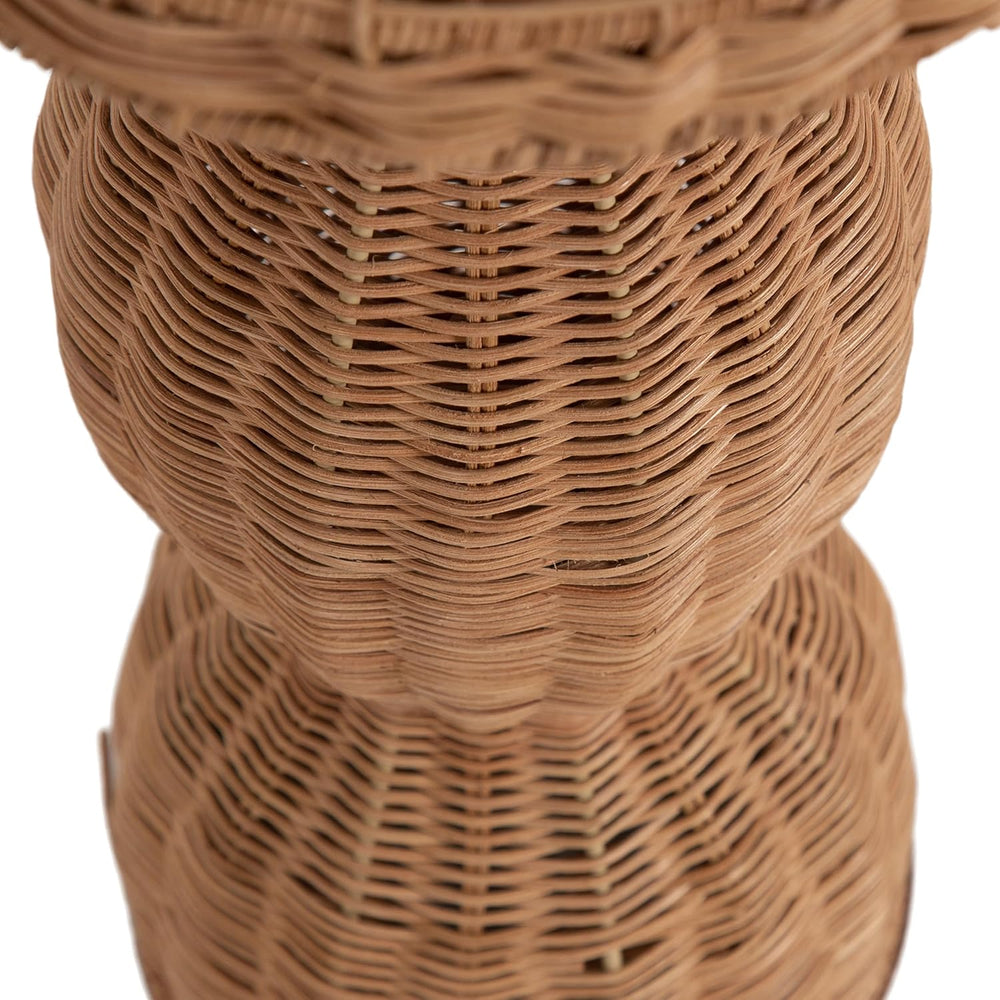 Kate and Laurel Sula Modern Woven Rattan Round Drink Table, 10 x 10 x 22, Nat...