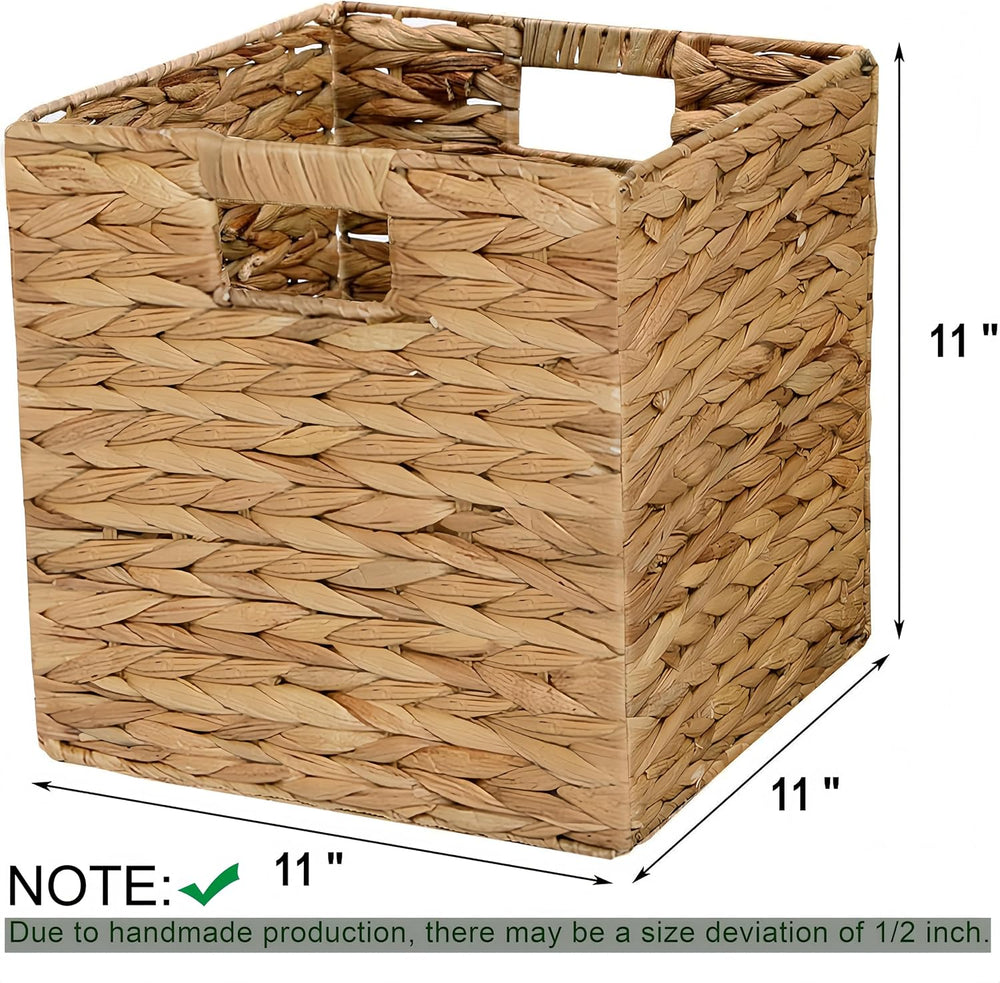 11 x 11 x 11 in Woven Storage Baskets,Set of 4 Wicker Cubes Baskets,Natural |...