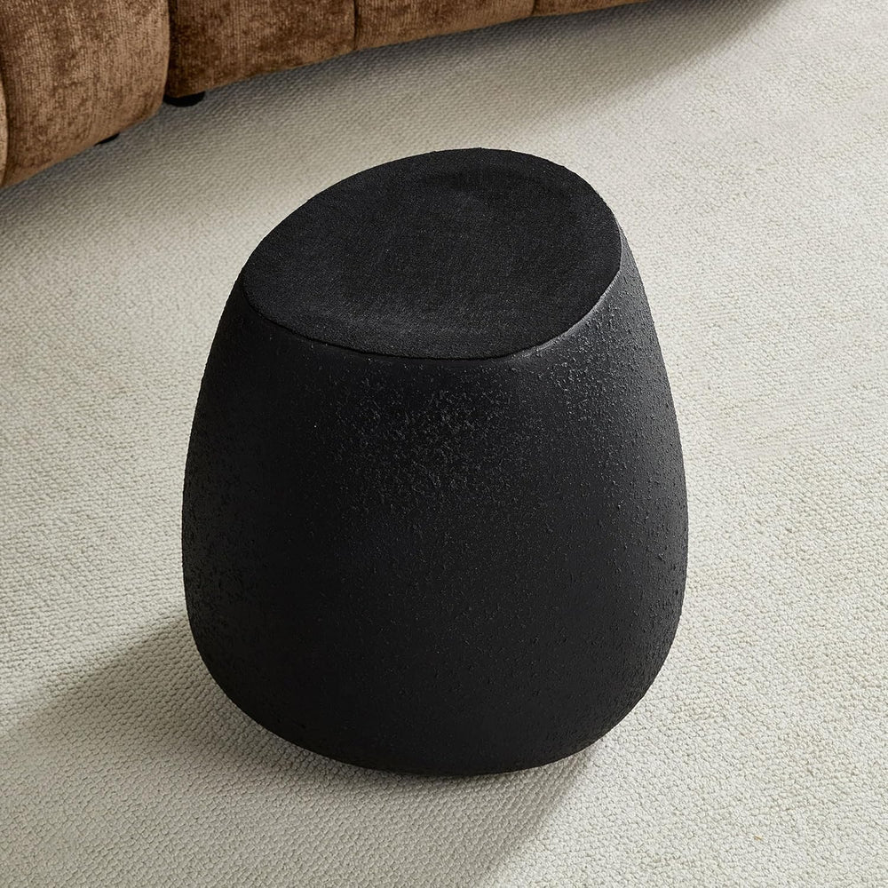 19.29" Fiberglass Irregular Side Table, Faux Rocks Matte Finish Vintage ...
