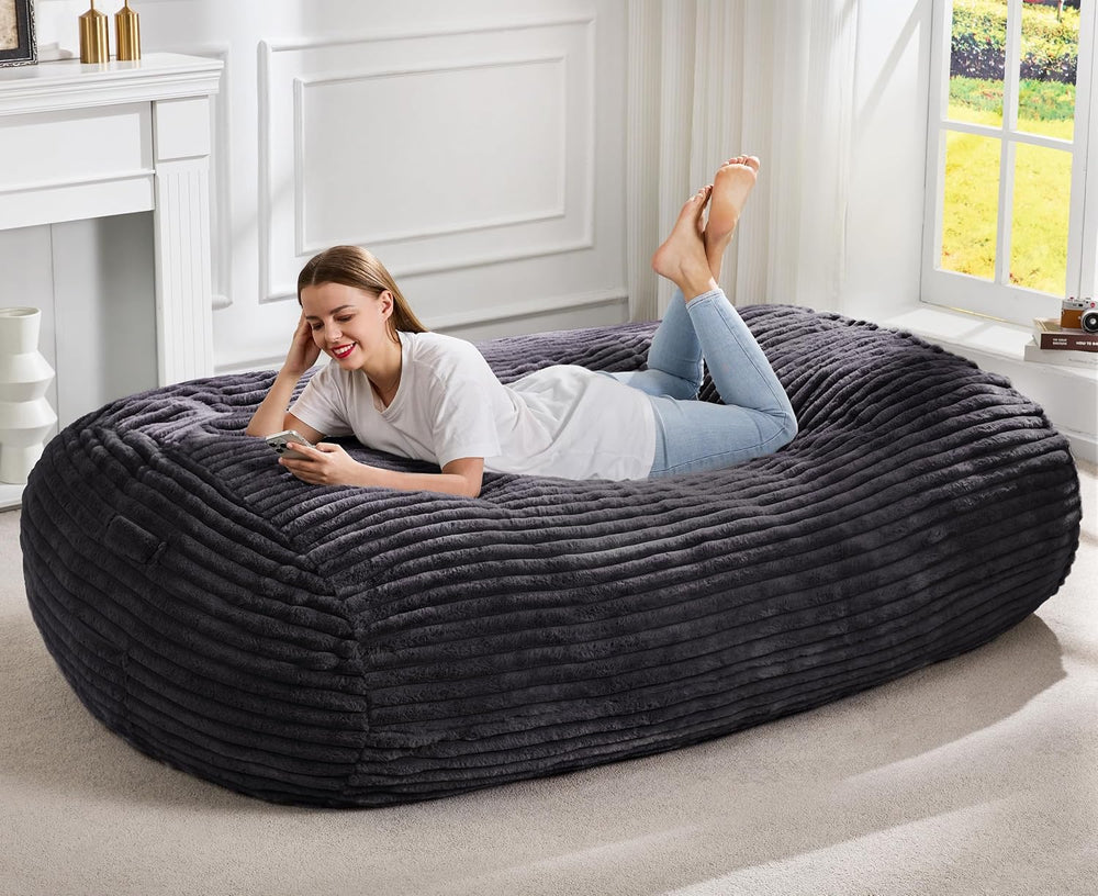 Hobestluk 6FT Bean Bag Chairs Adult Bean Bag with Portable Handle Comfy Large...