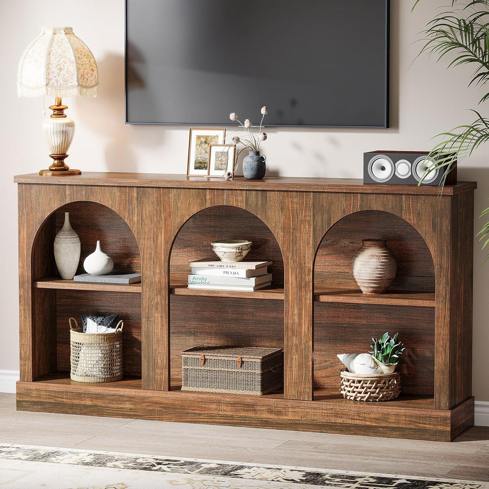 Tribesigns Farmhouse Console Table, 63-Inch Long 3 Tier Entryway Table with S...