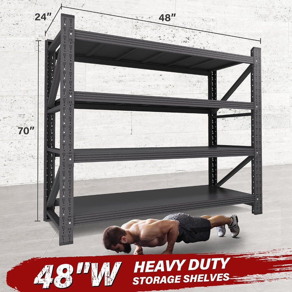 48" Wide Heavy Duty Garage Shelving Units,3000LBS 24 Deep Storage Shelve...