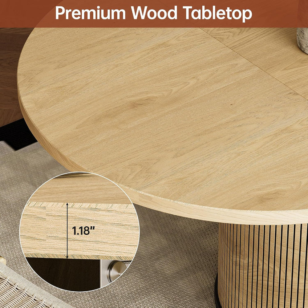 Extendable Dining Room Table Round Dining Table for 4 6 8, 43"-59" ...