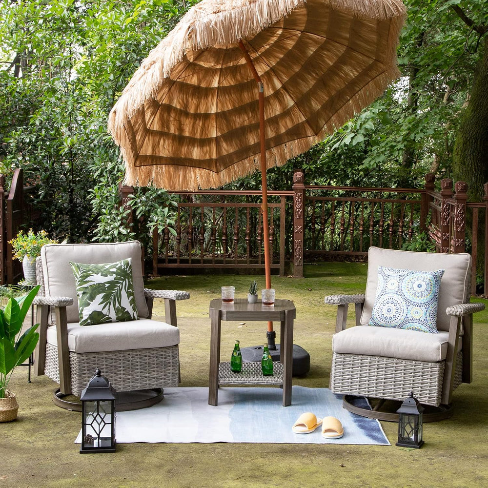 Joyside Outdoor 360° Swivel Rocker Patio Chairs Sets of 2 and Matching Side T...