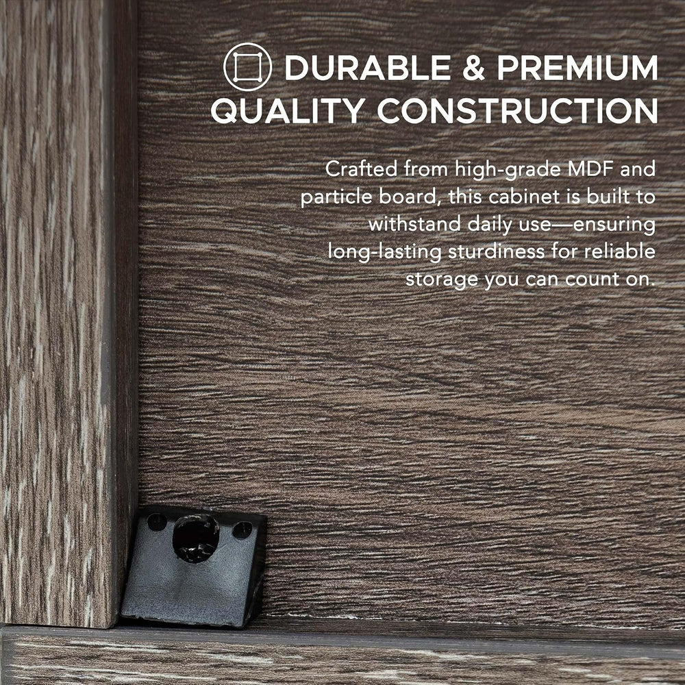 Sunjoy Quub Quarter Saving Stackable MDF Wood Cabinet for Living Room, Bedroo...