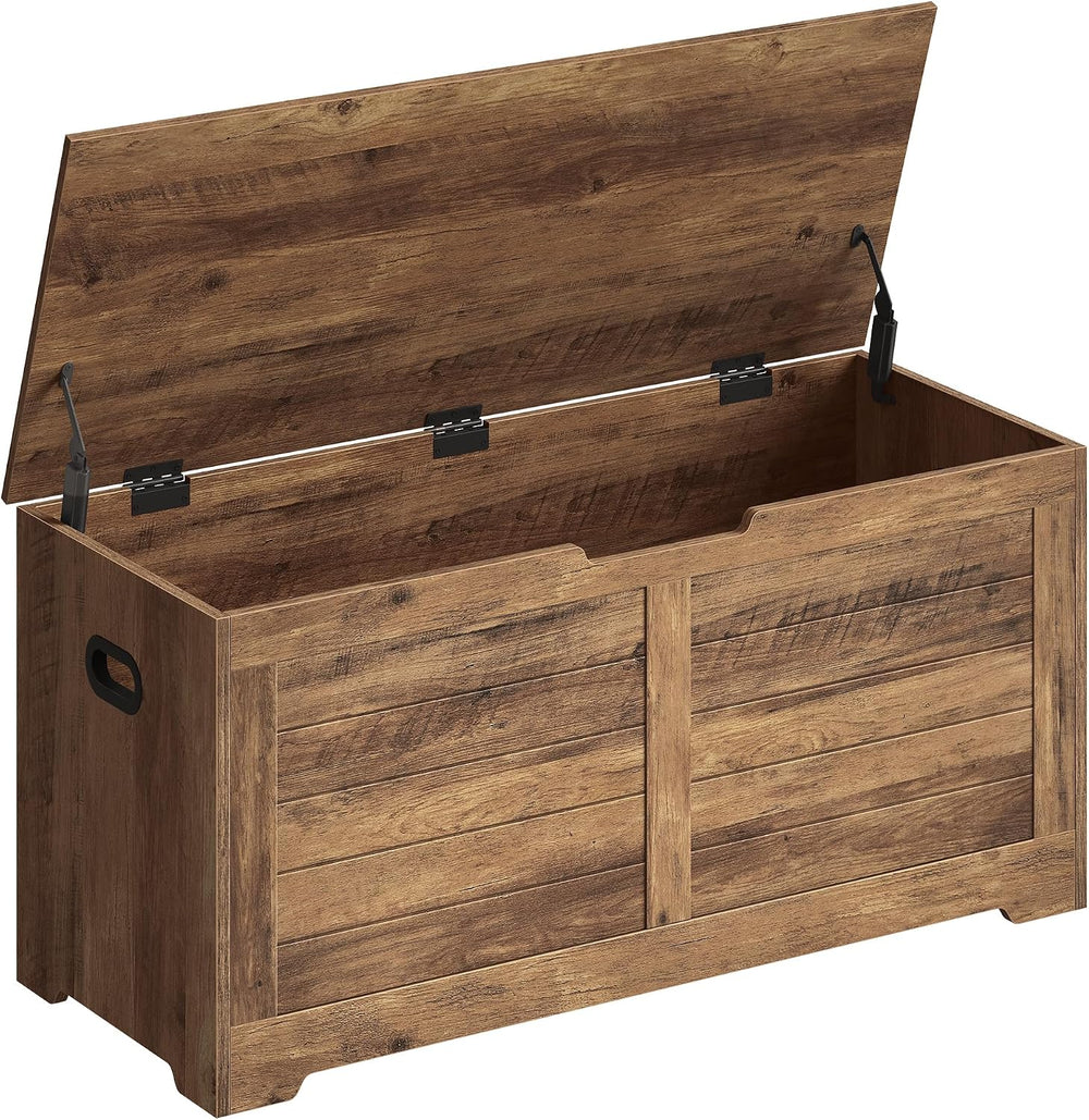 VASAGLE Storage Chest, 39.4 Inches Width Bench with 2 Safety Hinges | Farmhou...