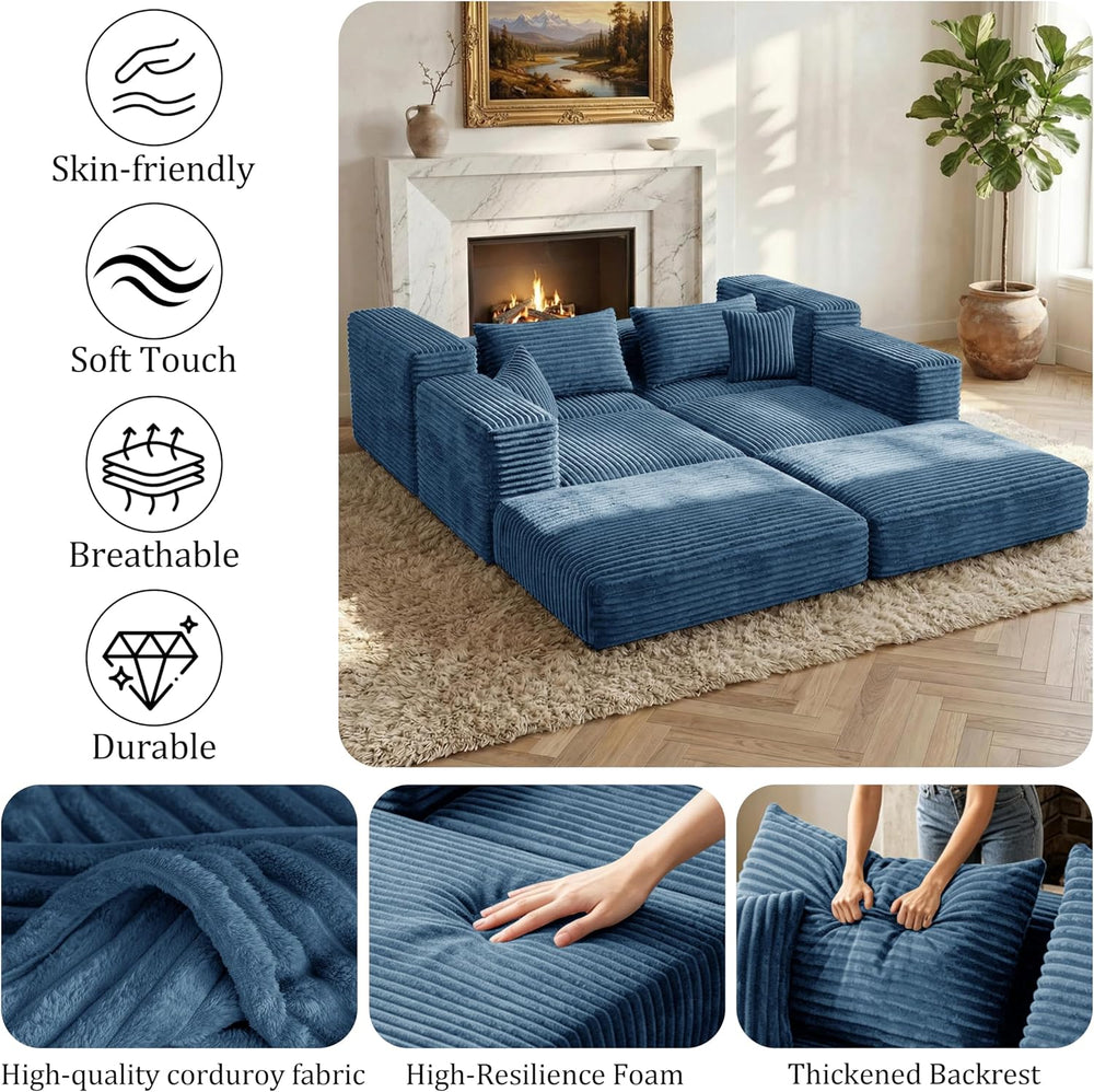 Cloud Modular Sectional Sofa, Comfy Couch with Non Slip Base, Modern L-Shaped...