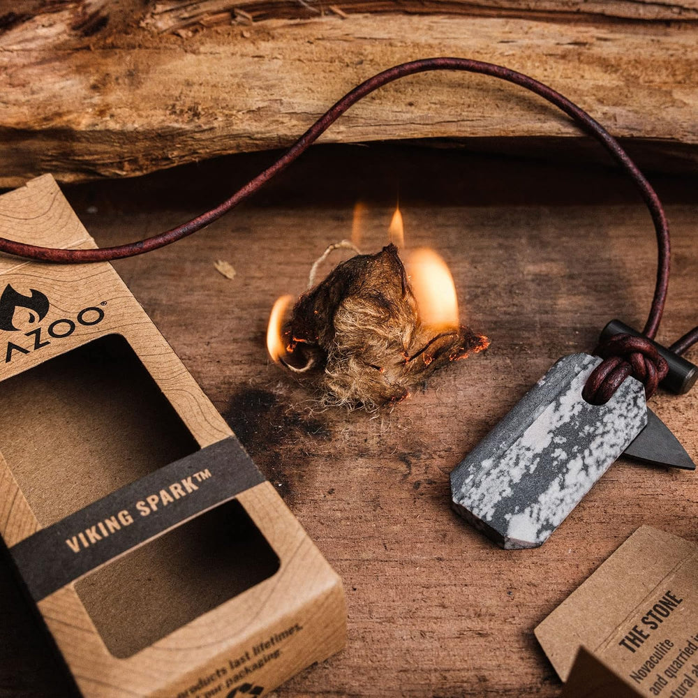Wazoo Gear Viking Sparkโข Whetstone & Firestarter Necklace