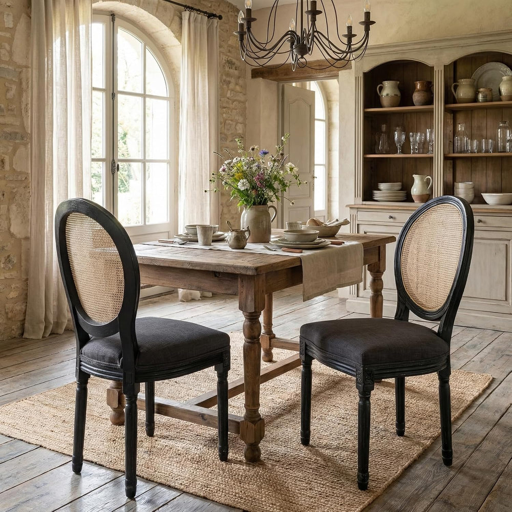 Farmhouse Dining Chairs Set of 6, French Country Dining Room Chairs