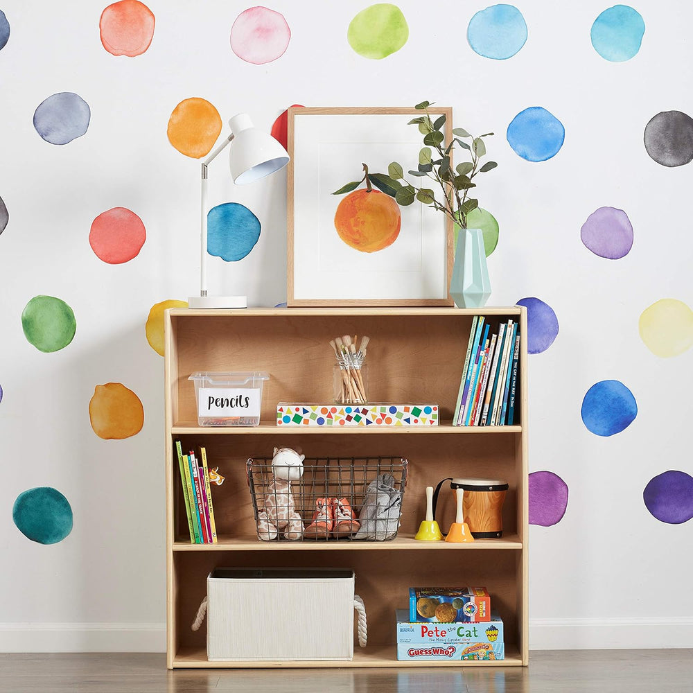 ECR4Kids Streamline 3-Shelf Storage Cabinet, 36in High, Natural | Durable bir...