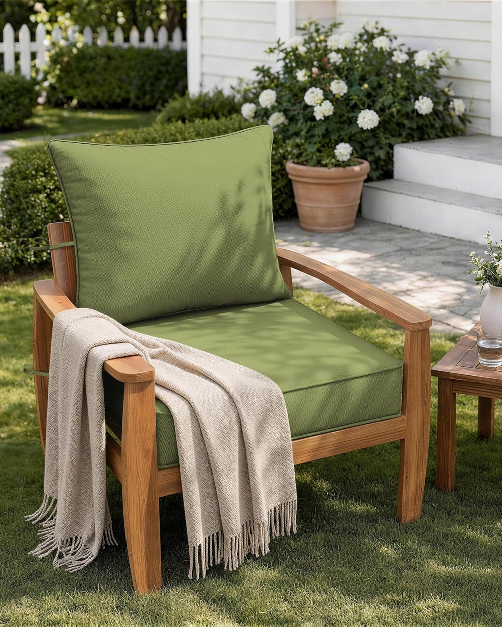 Outdoor Chair Cushion Set of 1, 19x19x4 Waterproof Fade Resistant