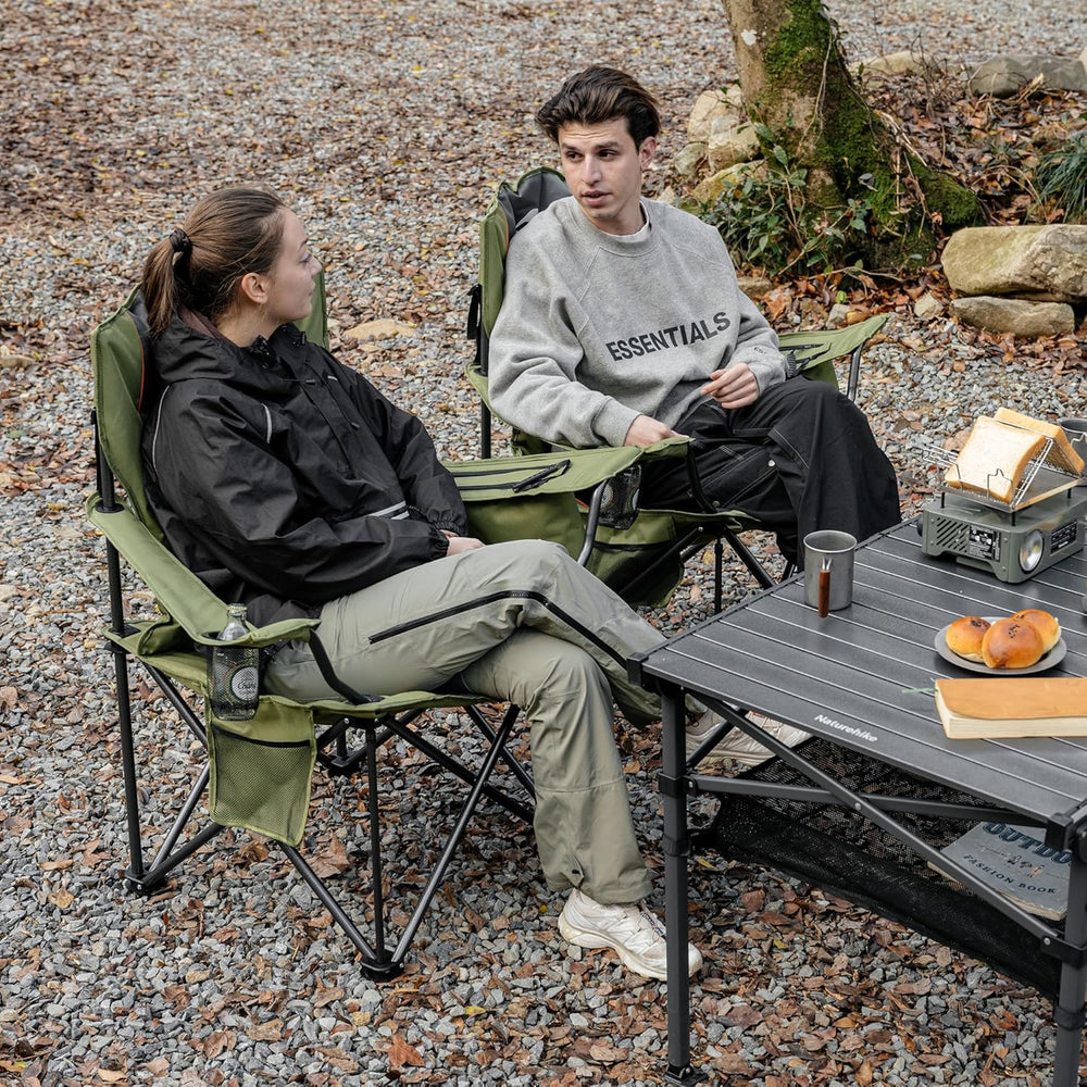 Naturehike Oversized Camping Chair with Cooler Bag, Heavy Duty Lawn Chair Sup...