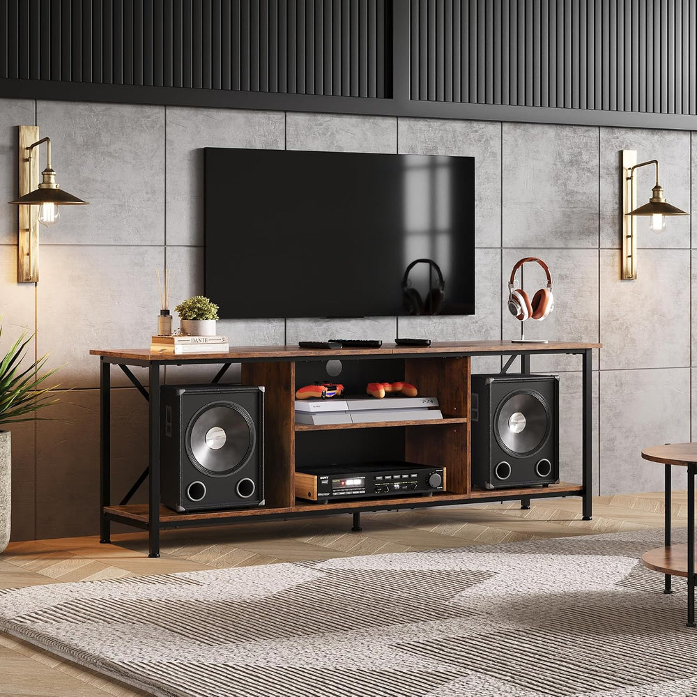 WLIVE Industrial TV Stand for Up to 65 inch TV, Heavy-Duty Metal Frame Entert...