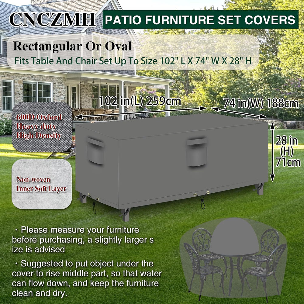 Heavy Duty Patio Furniture Covers Waterproof, 600D Outdoor Furniture Cover Wa...