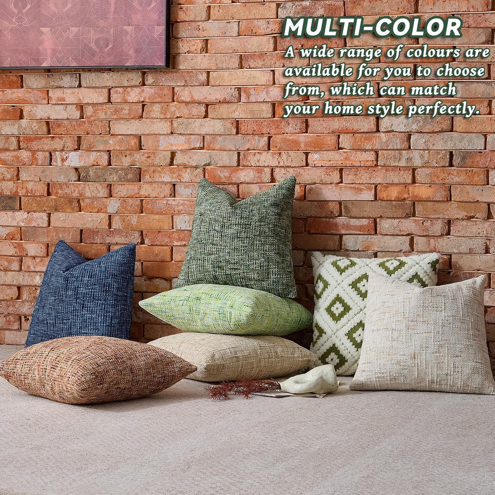 AmHoo Pack of 2 Chenille Textured Throw Pillow Cover, 500GSM Boho Farmhouse D...