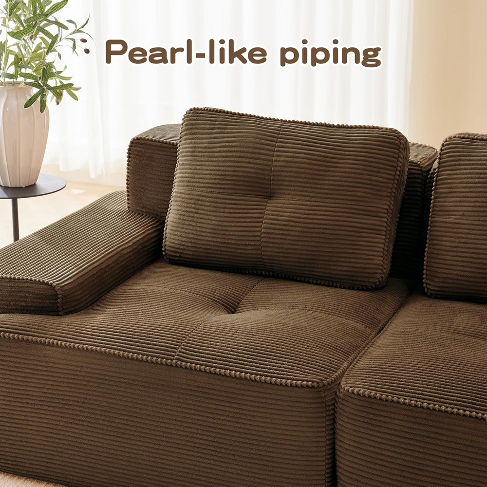 Oversized Modular Sectional Sofa, Modern V Shaped Corner Couch with Ottoman, ...
